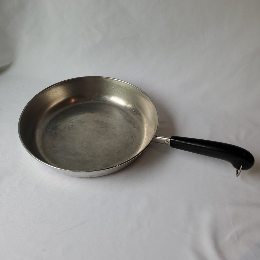 Revere Ware 1801 10" inch Copper Clad Bottom Skillet Frying Pan No Lid